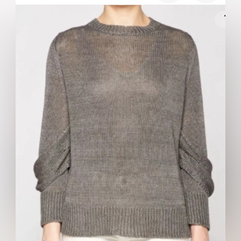 BROCHU WALKER Linen Mead Draped Sleeve Pullover